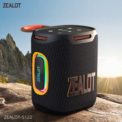 Zealot-S122 Bluetooth Speaker BT5.4 Wireless IPX6 Waterproof Shower Speaker,25W HiFi Stereo Sound,TWS Pairing,20H Music Playtime