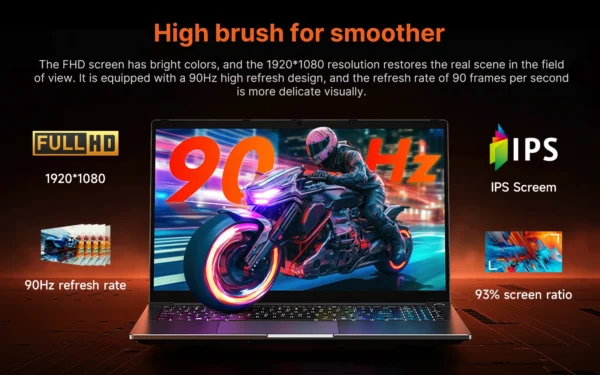 S043263b177a74b9193b2521282eb0c63k.webp SUXI R9-5950H Laptop 15.6 inch 90Hz Display 32GB RAM 512GB SSD 4.3GHz Fingerprint Unlock Windows 11 Notebook Computer