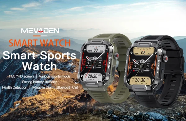 S063860a33d744aee87b57c2e797fb279F.webp MEVADEN 1.85 inch Outdoor Military Smart Watch Men Bluetooth Call Smartwatch Waterproof Sports Fitness Watches for Android IOS