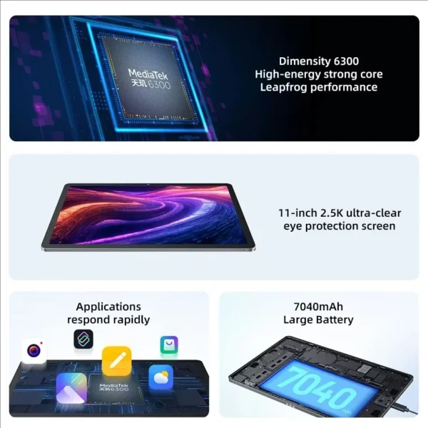 S068f1c9e730a4c94abb7272d14fd95f1a.webp Lenovo Xiaoxin Pad 2025 11'' MediaTek Dimensity 6300 Learning Tablet ROM 2.5K Display Dolby Atmos 7040mAh Android Wifi Tablet PC