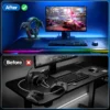 S07f289f9f56f4180b4d399e4adecb49cX.webp Headphone & Controller Stand with 9 Light Modes - Foldable Controller Hanger for Desk - Earphone Stand with Cable Organizer