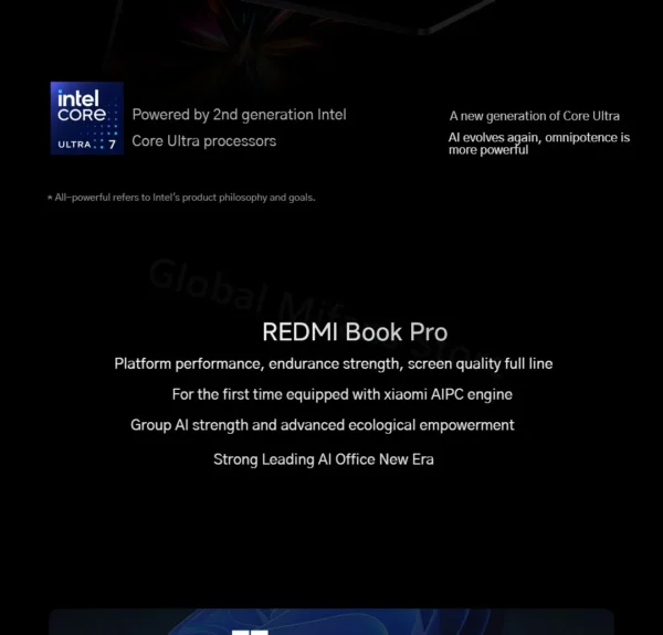 S09be6983467642c0b8bb61a229f8cfceX.webp 2025 Xiaomi Redmi Book Pro 16 Laptop Intel Core Ultra 7 255H/Ultra 5 225H 32G DDR5+ 1T SSD 3.1K 165Hz Office Ultrabook Notebook