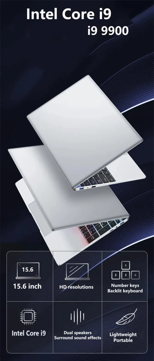 S0a4b624a9a2c419bab02d5e5abfb867ad.webp NEW 15.6" Laptop Intel Core I9-9900 32GB 2TB Windows 11 Gaming Computer PC Gamer Office Study Ultra Slim Notebook 1920*1080 HD