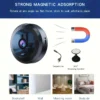 S0b000e8101484975b88bd118d9aacd3ad.webp Wireless Mini WiFi Security Camera with Night Vision Motion Detection Rechargeable Battery Easy to Mount & App-Controlled