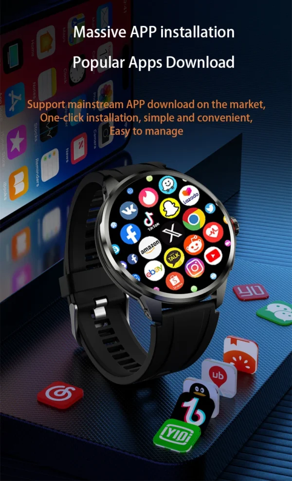 S0b058cb395584c809b77a4dda2a4094bX-1.webp Original H99 Smart Watch Android Watches Amoled Smartwatch With 190° Rotary Camera Google Play Store 1.95inch Amoled Screen