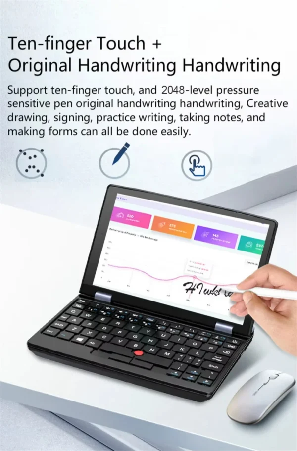 7 inch Mini Laptop Intel Procesador N95 8G 16G RAM 256GB SSD With Touch Screen Pocket Netbook Windows 11 Notebook Pc Portable