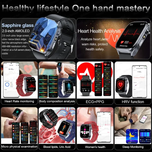 S10b91450b59c4283a5d7da275bf26d93L-1.webp 2025 New AI Diagosis ECG Health Smart Watch Men Blood Pressure Lipid Uric Acid AI-GPT Intelligent Q&A Health Smartwatch For Men