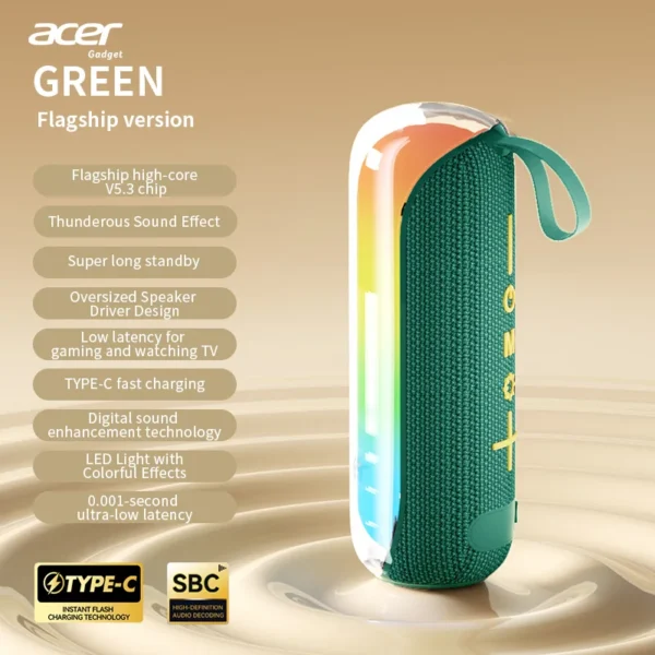 S1114d4a225354e0184542d84b9407f55n-1.webp Acer Osk253 Portable Wireless Bluetooth Speaker, with Built-In Dual Speakers and High-Definition Microphone, Supports Tf Card and Fm Radio Function, Comes with Ambient Lighting, High-Quality Wireless Audio