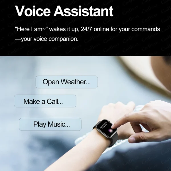 S11b407bbc79e4938bfb994965292c8bc1.webp 2025 New Smart Watch Full Touch Screen Bluetooth Call AI Voice Heart Rate Waterproof Watches Sports Bracelet Smartwatch Women