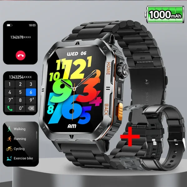 S124c3c231ba24027afdc771d419da4fcK.webp New Outdoor Military Sports Smart Watch with Led Lighting Men Women for huawei xiao Watches Bluetooth Call GPS track Smart Watch