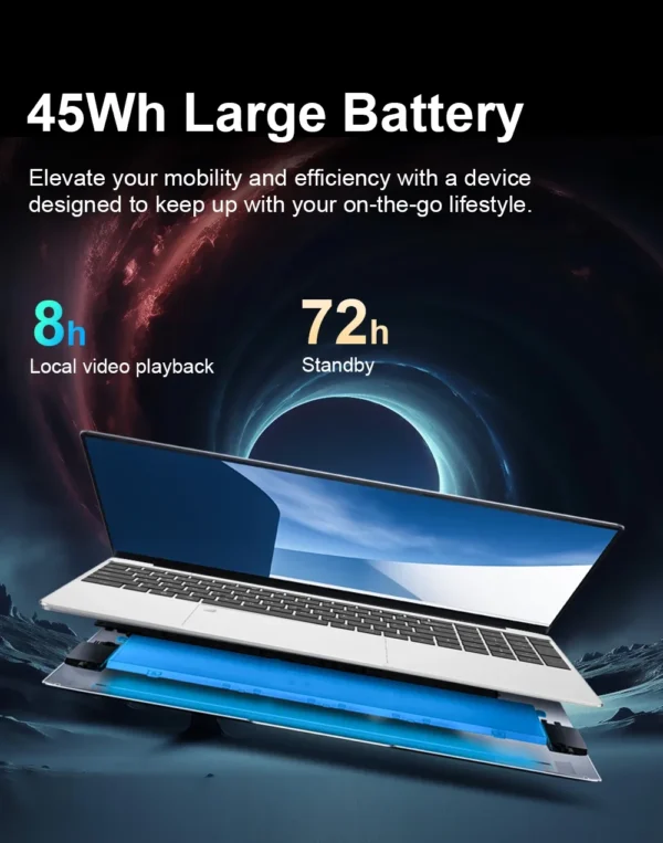 S12c60204ee5149f3bec0c8c02ef1c05bt-1.webp 15.6" Laptop Computer Intel Celeron N4000 Notebook PC Fingerprint Unlock Windows 11 Pro 16GB RAM 512GB 1TB SSD HD 1080P Laptops