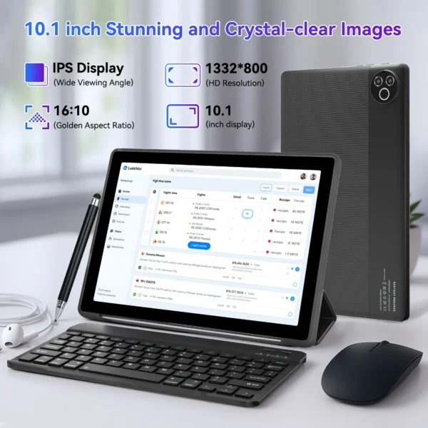 S1367299e260540e7b2150ad0840777b4s.webp URAO Android 15 Tablet 10.1 Inch 20GB RAM 64GB ROM 5-core Dual Camera Tablets PC Set Keyboard/Case/Mouse/Stylus/Headphone