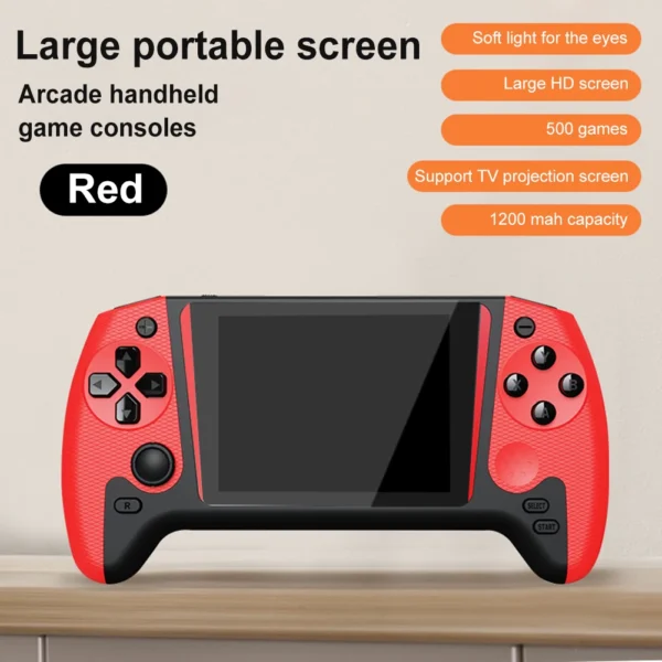 Gaming Console 3.5inch LCD Screen Built-in 500 Games Nostalgic Game Console TV Connect 1200mAh for Kids Adults for Single Player