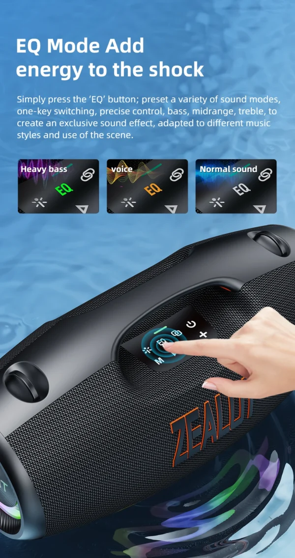 S15a768914e2441ffaef9fd4af042205ab.webp Zealot_89 250W Waterproof Portable Loud Bluetooth Speaker, Wireless Outdoor Boombox SubwooferTriple Passive Radiators-Deep Bass