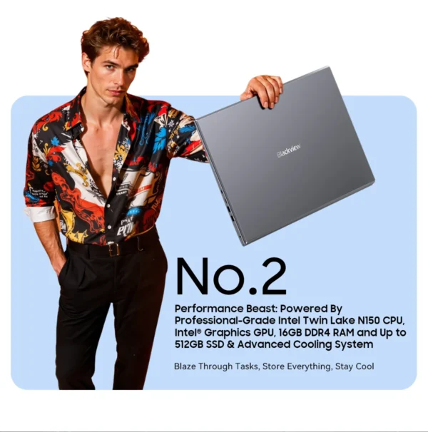 S19ab08a6d51c4f678b868c77c19ff86dN.webp Blackview Laptop AceBook 10 16GB DDR4 512GB SSD 4-Core Intel Twin Lake N150 18.5'' LCD Display Computer Windows 11 Pro IPS