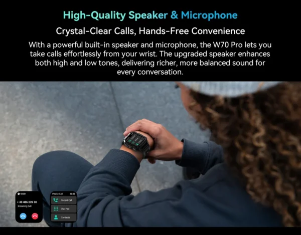 Blackview W70 Pro Outdoor Sport Smart Watch, IP68 Waterproof Smartwatch 2.01-inch TFT Screen, 900mAh Battery, Bluetooth Talking
