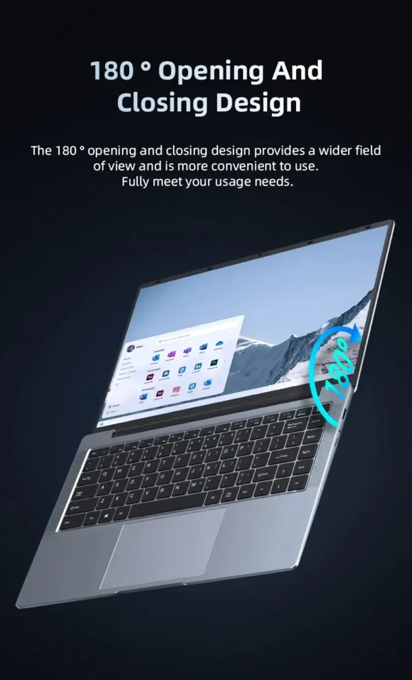 New Ultra Slim Laptop 14.1" 16GB RAM 2TB SSD Intel N3700 Notebook Gamer 1920*1080 Display Office Study Computer PC Windows 11 Pro