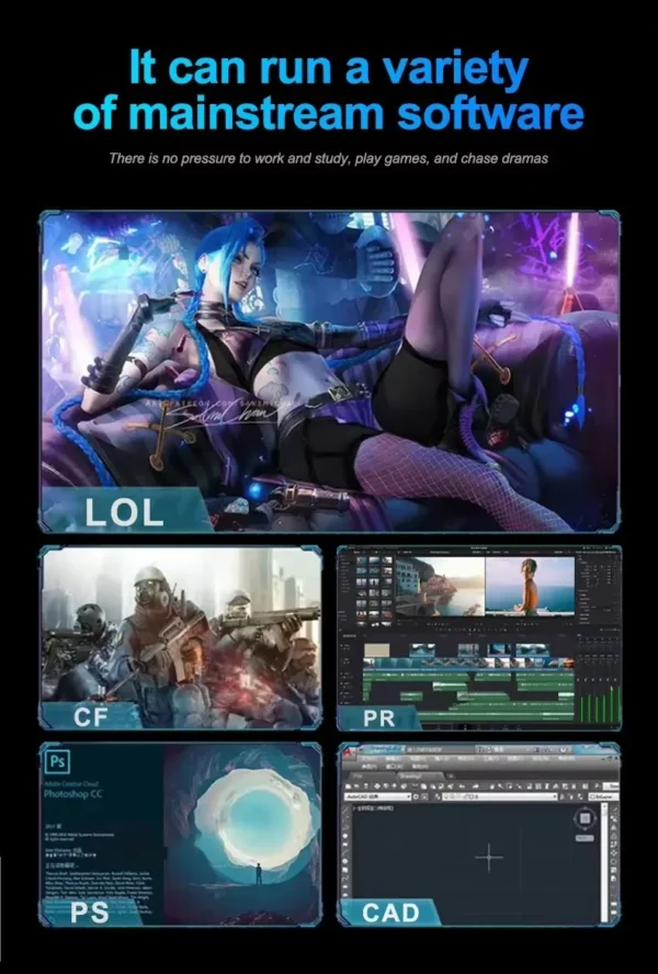 Windows 11 Laptops Computer Gaming Intel Core 5005U Computer 16GB RAM 1/2TB SSD Fingerprint Unlock 15.6" 1920*1080 Notebook PC