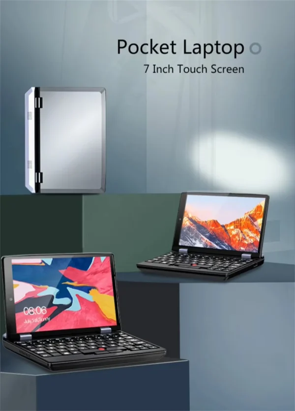 7 inch Mini Laptop Intel Procesador N95 8G 16G RAM 256GB SSD With Touch Screen Pocket Netbook Windows 11 Notebook Pc Portable