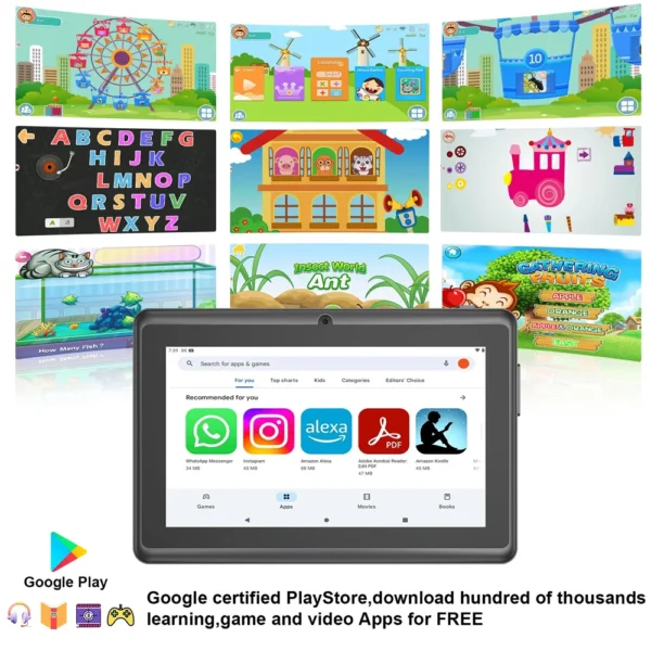 S1d40824e69f34638b9e1bf1ae0e91a3cc-2.webp BDF-Q8 New 7 Inch Tablets Android 13, 4GB RAM 64GB ROM, 1TB Expand, WiFi, 4000mAh Battery,Dual Camera, Google Learning Tablet PC