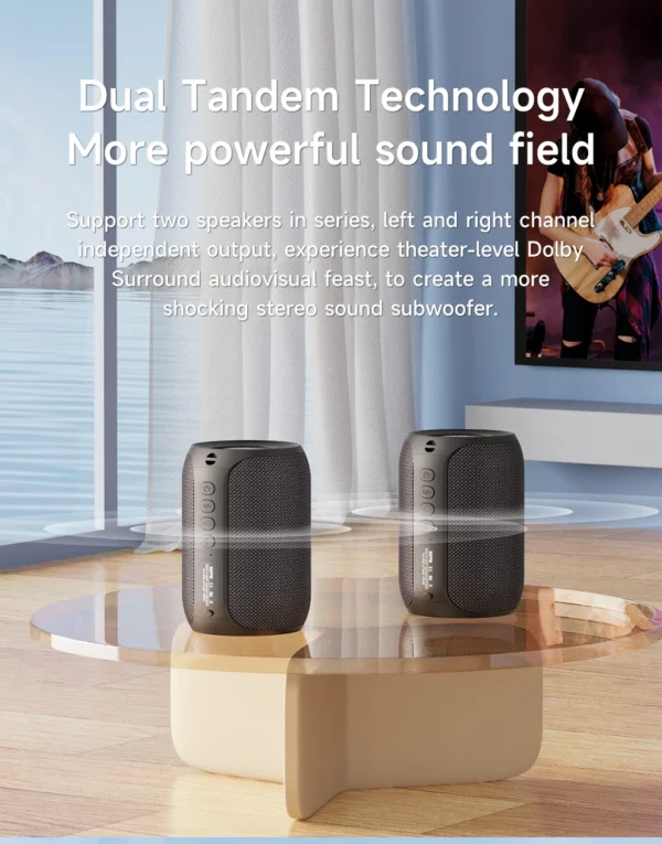 S1e9af2ab2b1648c4acc256c3f0cef97cd.webp Zealot S32 pro Bluetooth Wireless Outdoor Portable Subwoofer Speaker Waterproof IPX6 Dual Pairing 3600mAh Wireless Speaker