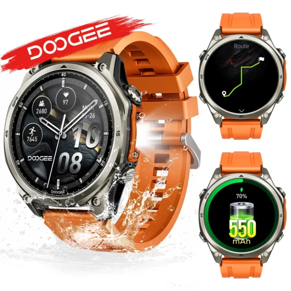 DOOGEE ANYWISE W1 PRO AI Smart Watch 1.43" AMOLED Display 5ATM IP68 Water Resistance GPS Tracking Sport Watch with Offine Maps
