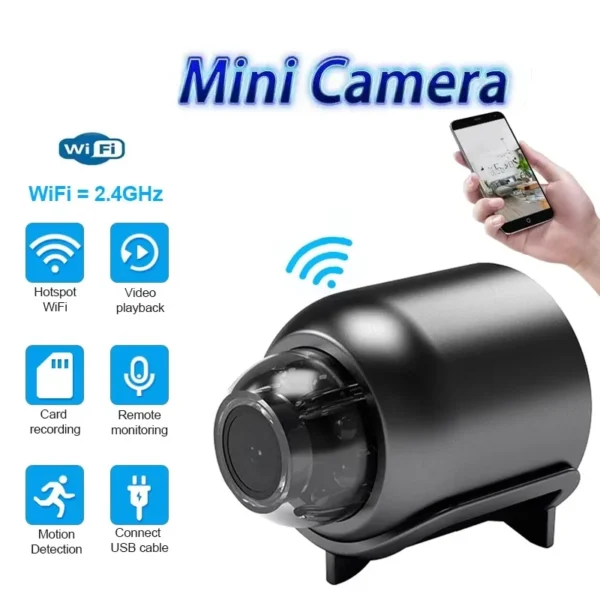 S1f3081be99be4a9aa48d187e85fa1ed55.webp Mini Camera Clear Night Vision Lightweight Portable Premium Cams Motion Detection Wireless WiFi Surveillance Camera For Kids Pet