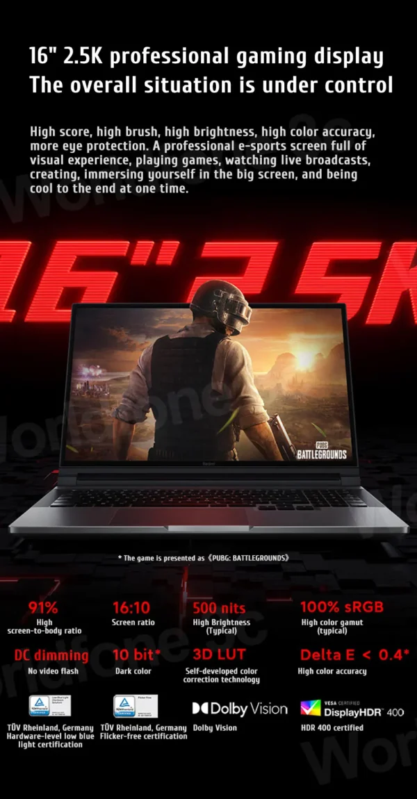 S21a395f46e964ac58f30cdc648c5cae9c.webp Xiaomi Redmi G Pro Gaming laptop 2024 Core i9-14900HX NVIDIA GeForce RTX 4060 RAM 16GB/32GB DDR5 1TB SSD 16-inch 240Hz Screen PC
