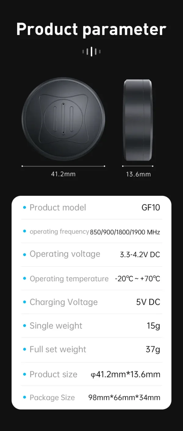 S228a0c61e7e4460c9bc34a45a1b3a482I.webp Portable GPS Tracking Device GF10 Car GPS Tracker Vehicle GPS Locator Strong Magnetic Anti-lost Alarm GPS Position Free APP