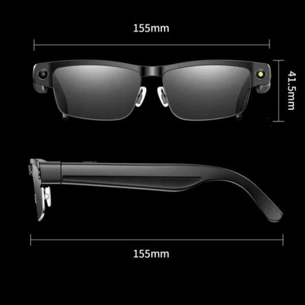 1 pair L802 AI smart sunglasses 8-megapixel HD camera anti-shake waterproof translation video recording calling photo-taking