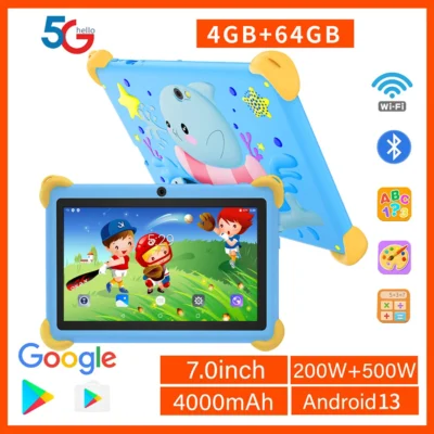 S25f332ef484d4921910e27aafa9d027bA.webp 7 Inch 5G Kids' Tablet with Cartoon Pattern Android Learning Education PC with Kids-Proof Case 4000mAh Tablet