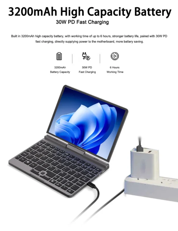 S2a6277b604e94eefa73506ce806f4214Z.webp CRELANDER P8 Mini Laptop 8 Inch Touch Screen Intel Lake N150 12GB DDR5 WiFi 6 2 In 1 Laptop Notebook Tablet PC Pocket Laptop
