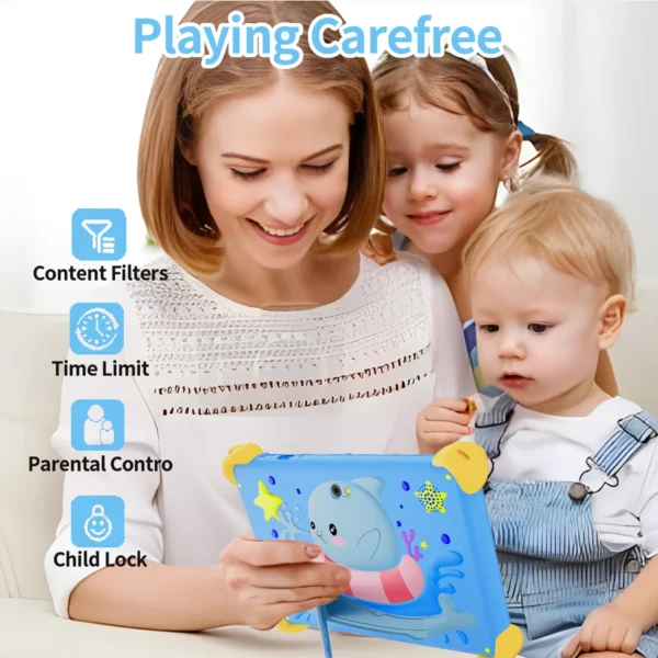 S2b169353f0ab435592a9793414d0f694o.webp 7 Inch 5G Kids' Tablet with Cartoon Pattern Android Learning Education PC with Kids-Proof Case 4000mAh Tablet