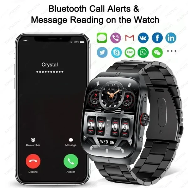 S2b9ffbd6cd1c4283ba244639f5034e489.webp 2025 New HD AMOLED screen For OPPO Watch 4 Pro Sports Smart Watches Men GPS Track Waterproof Bluetooth Call NFC Smart Watch