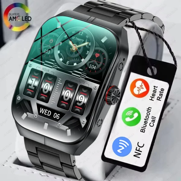 S2bdccdd51e2e45a2af1d755f0efccae3A.webp 2025 New HD AMOLED screen For OPPO Watch 4 Pro Sports Smart Watches Men GPS Track Waterproof Bluetooth Call NFC Smart Watch