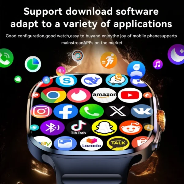 S2be09d98822e4f67bbe73d808712e84eO.webp Original M99 Smartwatch 2.4 inch Amoled Screen insert 4G/5G Sim Card GPS WIFI 190° Rotating Camera Game Android 10.0 Smart Watch
