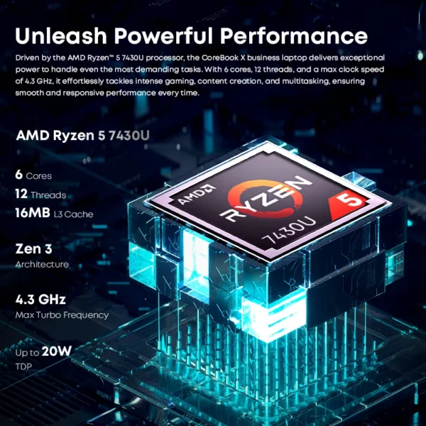 S2d8eea1106d84058801a4ec8639dde61p.webp CHUWI CoreBook X AMD R5-7430U Business Laptop 6 Cores 14.1 inch 2K IPS Screen 16GB DDR4 RAM 512GB SSD UP to 4.3 Ghz Notebook