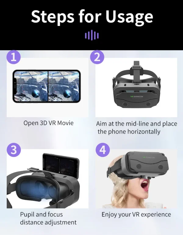S2dbc46a4960a4bfa9ab42bde8a96365cq-1.webp VR Glasses 3D Viar Phone Virtual Reality Headset Helmet Devices Smart Lenses Goggles For Smartphones Cell Hedset Mobile Game Set