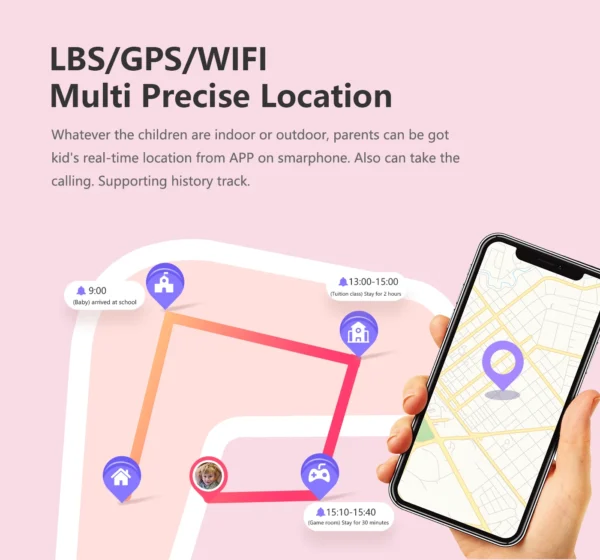 S2dfd7bc9f23c47de9f7f652e71bbf70fL-2.webp GPS Tracker 4G Real-Time Location Tracking Video Call,Camera, Games, SOS Call Watch for Children Kids Smartwatch for Boys Girls