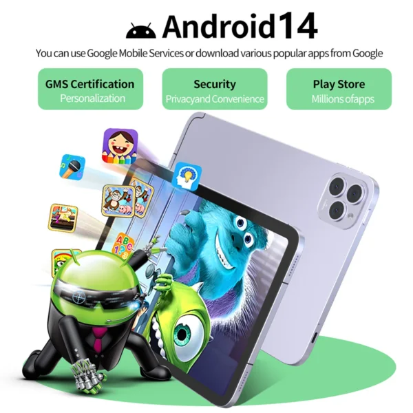 S2e1d8d7acb35404496c0af419beba14fW.webp 10.1 Inch New Android Tablets Octa Core 12GB+128GB Rom Android 14 Google Play 4G LTE 5G Phone Call Tablet WiFi Bluetooth 7000mAh