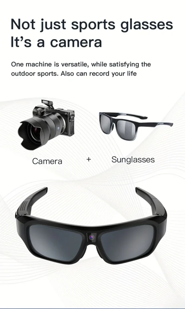 4K HD camera glasses video smart glasses, outdoor mini camera, human body camera, cycling recorder camera, suitable for cycling