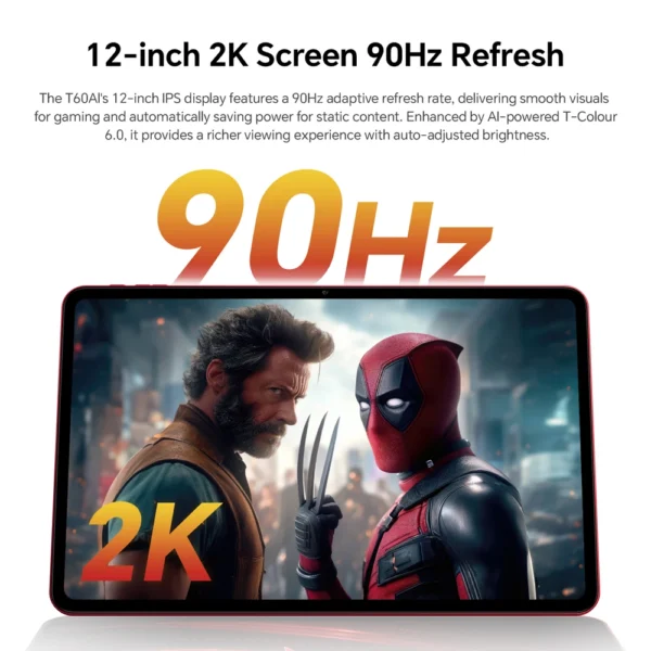S30a9ab511a2844a4b5f840c2e0d8ef4e1.webp Teclast T60 AI Tablet 12" 90Hz AllWinner A733 6GB RAM (+10GB Virtual) 128GB ROM 8000mAh Battery 2000x1200 FHD Display Android 15