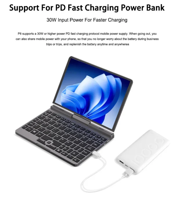 S31359ef84a1d4d8fbed9e11c250884787.webp CRELANDER P8 Mini Laptop 8 Inch Touch Screen Intel Lake N150 12GB DDR5 WiFi 6 2 In 1 Laptop Notebook Tablet PC Pocket Laptop
