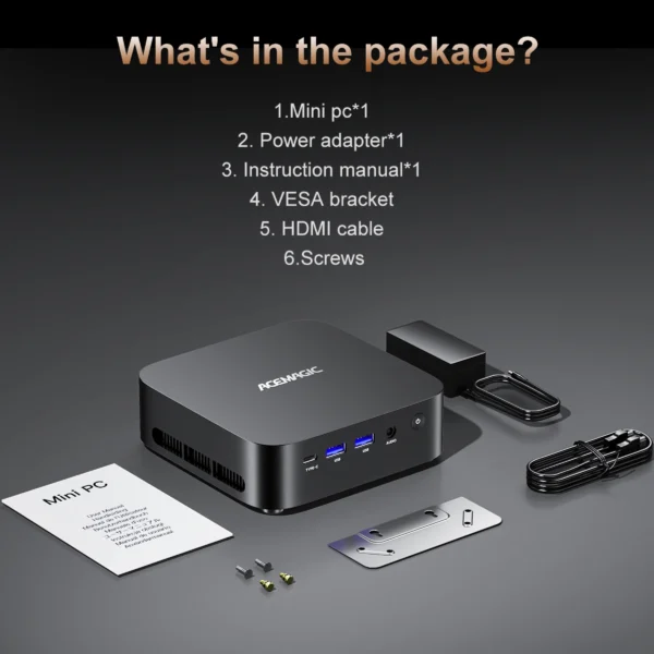 ACEMAGIC K1 MINI PC AMD Ryzen 5 7430U 16GB RAM 512GB SSD Windows 11 Pro MINI Computer Wifi6 BT5.2 4K Triple Display