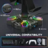 S32f7f64e4e4147dabfaece673462a6b4Q-1.webp For Gaming Headphones Stand Rotatable Headset Stand 9 Light Modes Controller Holder with USB Charging Ports Earphone Hanger