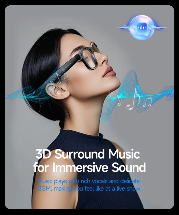 LIGE New Camera SunGlasses 800w Pixel Camera Recording Noise Reduction Ai Recognition Translation Anti Blue Light Smart Glasses
