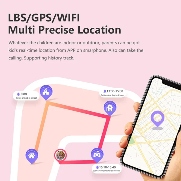 GPS Tracker 4G Real-Time Location Tracking Video Call,Camera, Games, SOS Call Watch for Children Kids Smartwatch for Boys Girls