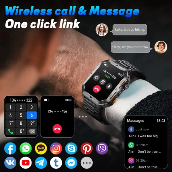 S363faae3482a4de5989304d5e756338d4.webp New Outdoor Military Sports Smart Watch with Led Lighting Men Women for huawei xiao Watches Bluetooth Call GPS track Smart Watch