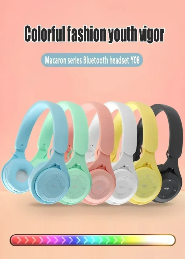 S367d5788723d4949b32c872d9743ef814.webp Macarone Wireless Bluetooth Headphones With Microphone Sound Insulation Gaming Earphone Hifi Bass Earbuds Blutooth5.3 Hedset