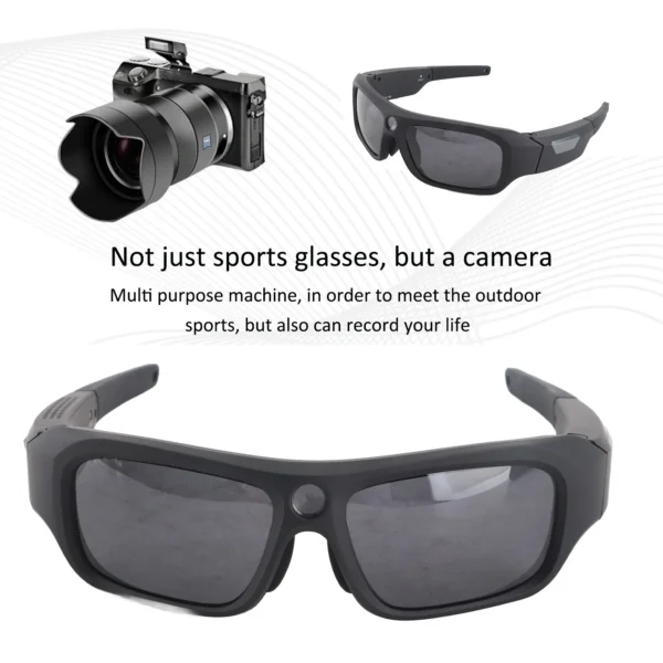 Video Camera Sunglasses Smart Video Recording Sunglasses 90° Angle 4K Full HD Mini Camera Glasses for Driving Cycling Riding